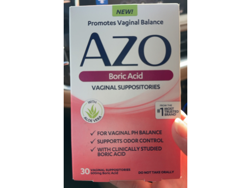 Azo Boric Acid Vaginal Suppositories, 30 Count