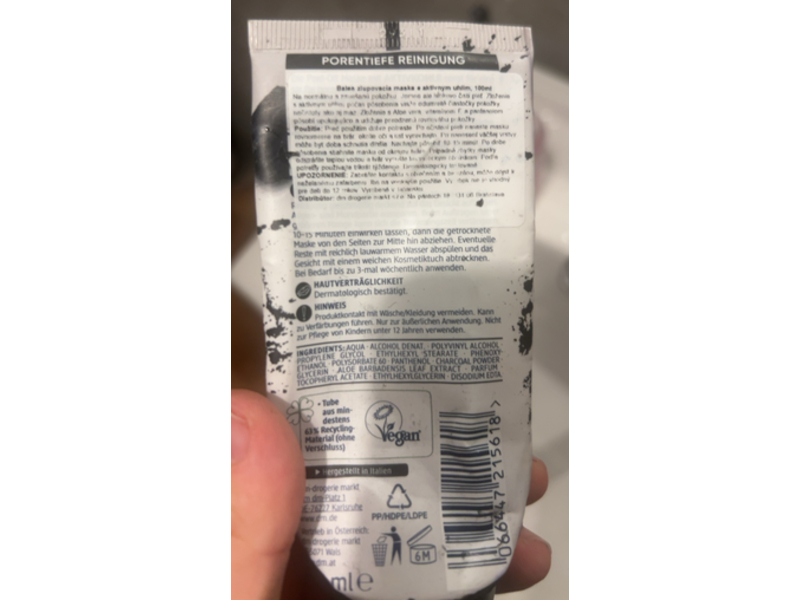 Balea Peel-Off Mask, Activated Carbon, 100 mL