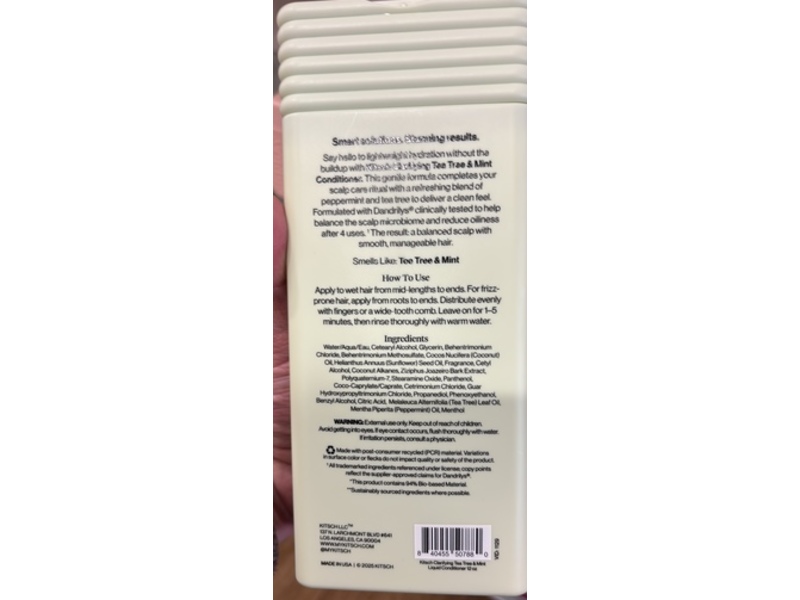 Kitsch Clarifying Conditioner, Tea Tree & Mint, 12 fl oz/355 mL