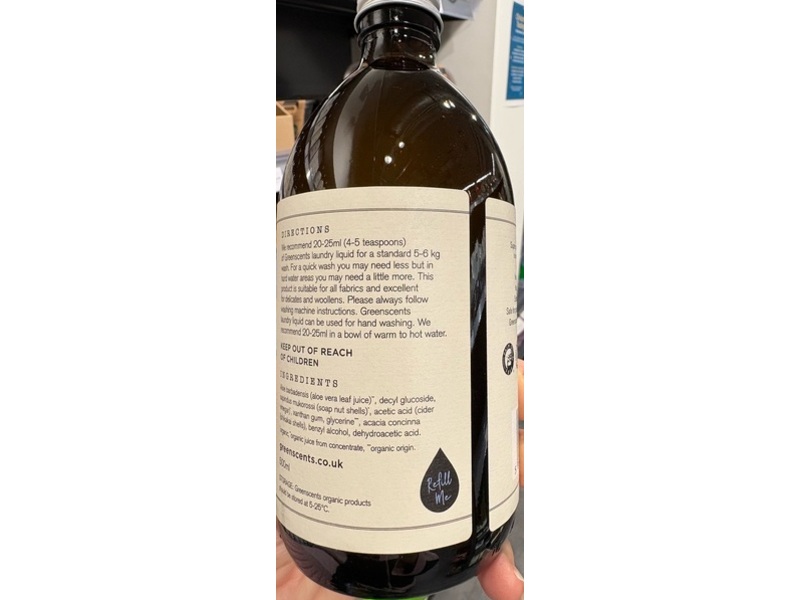 GreenScent Laundry Liquid Laundry, Nonscents, 500 mL