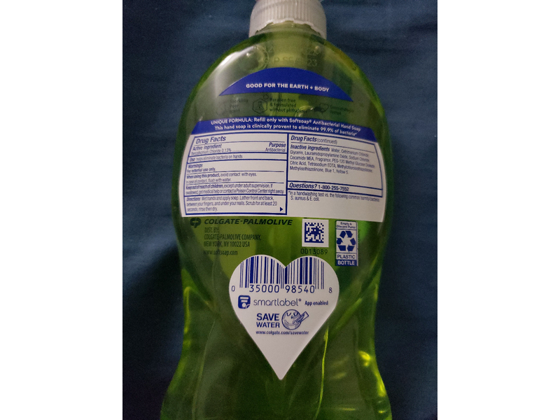 Softsoap Antibacterial Liquid Hand Soap Pump Gentle Clean Sparkling, Pear, 11.25 Fl Oz
