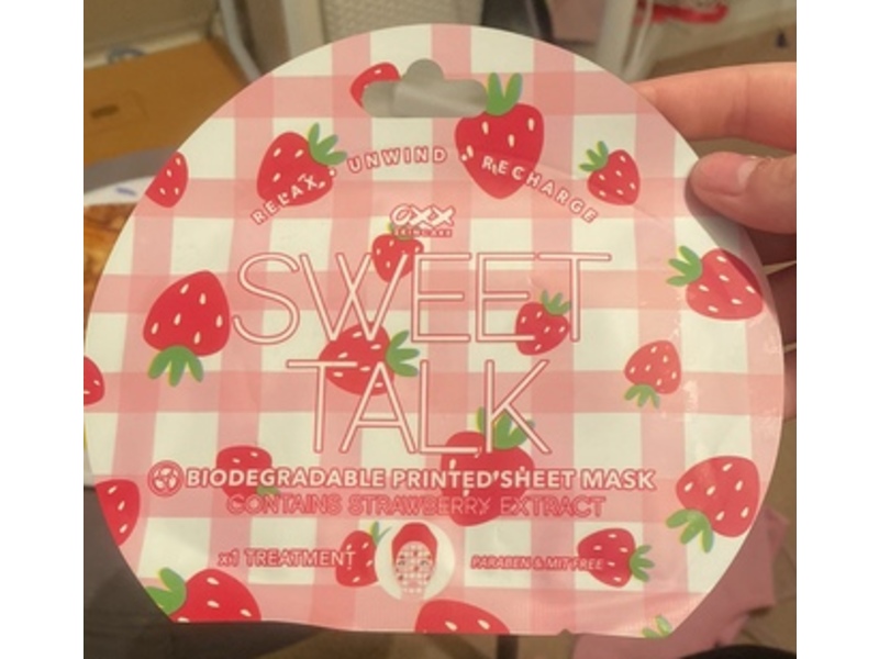 OXX Skincare Sheet Mask, Sweet Talk, 1 Count
