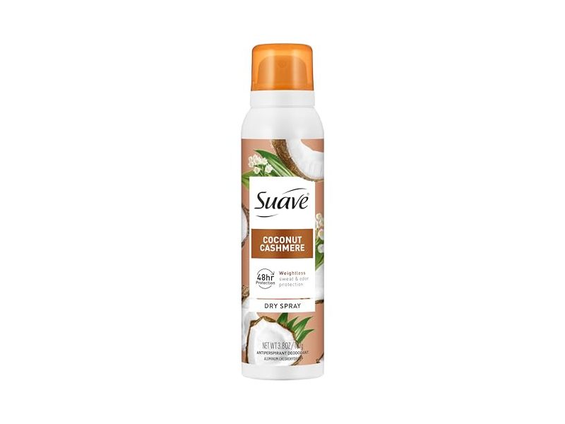 Suave Antiperspirant Deodorant Dry Spray, Coconut Cashmere, 3.8 oz/107 g