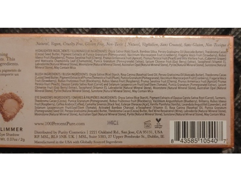 100% Pure Fruit Pigmented, Rose Gold Palette, 0.07 oz/2 g