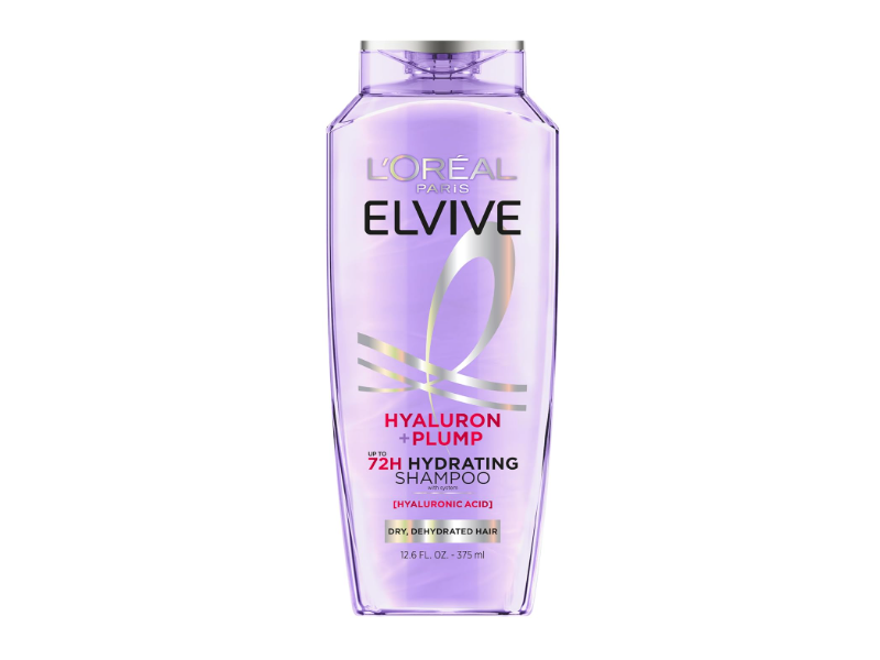 L'Oreal Paris Elvive Hyaluron + Plump 72h Hydrating Shampoo, Hyaluronic Acid, 12.6 fl oz/375 mL