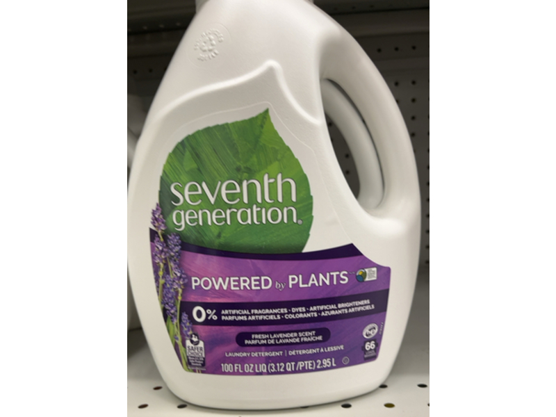 Seventh Generation Liquid Laundry Detergent, Fresh Lavender scent, 66 Loads, 100 fl oz/2.95 L