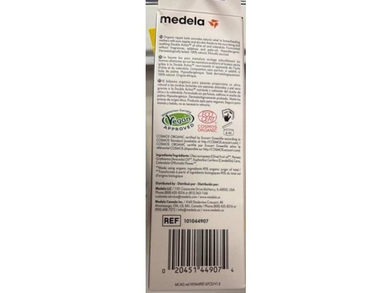 Medela Organic Nipple Balm, 1.34 fl oz/40 g