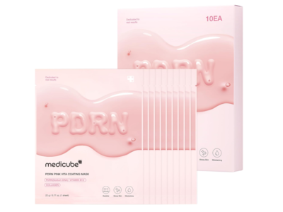 Medicube Pdrn Pink Vita Coating Mask, 0.77 oz/22 g, Pack Of 10