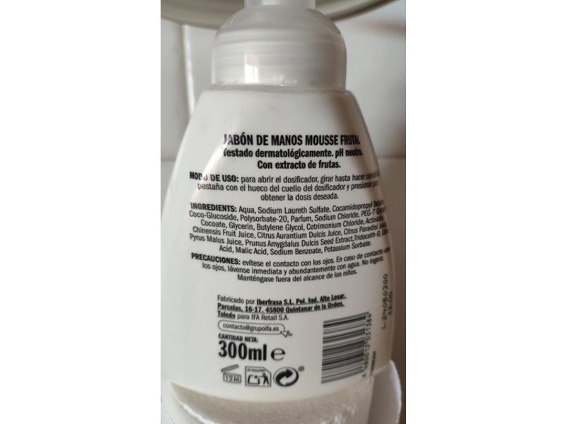 Ifa Unnia Mousse Frutal Hand Soap, 300 mL