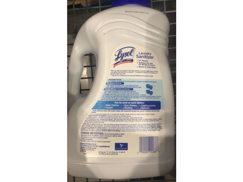 Lysol Laundry Sanitizer, 0% Bleach, Crisp Linen Scent, 150 fl oz/4.43 L