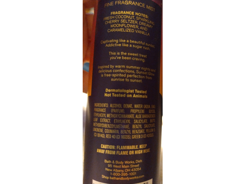 Bath & Body Works Fine Fragrance Mist, Sunset Glow, 8 fl oz/236 mL