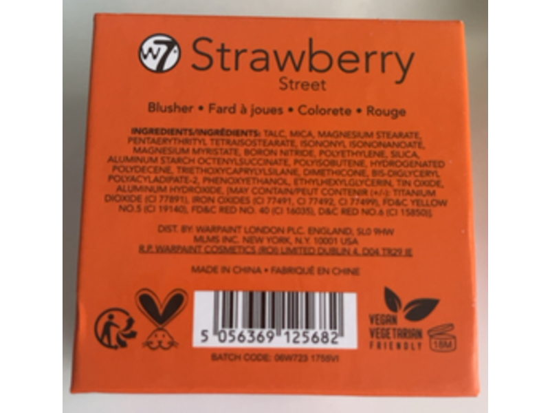 W7 Blusher, Strawberry Street, 0.21 oz/6 g