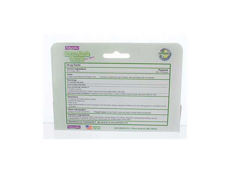 Natureplex Diaper Rash Cream, 40% Zinc Oxide With Aloe, 1.5 oz/42.5 g