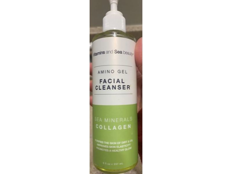 Vitamins & Sea Beauty Amino Gel Facial Cleanser, Sea Minerals Collagen, 8 fl oz/237 mL