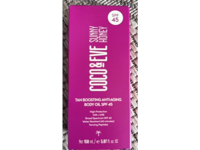 Coco & Eve Sunny Honey Tan Boosting Anti-Aging Body Oil, SPF 45, 5.87 fl oz/158 mL