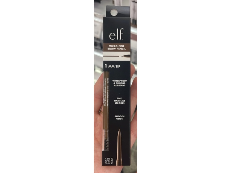 e.l.f. Micro-Fine Brow Pencil, Neutral Brown, 0.001 oz/0.03 g