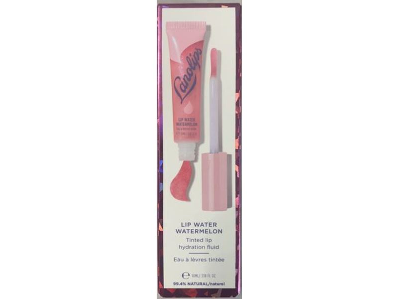 Lanolips Lip Water, Watermelon, Tinted Lip Hydration Fluid, 0.338 fl oz/10 mL