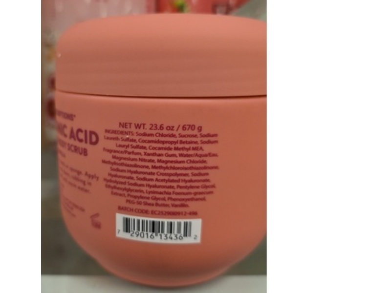 Body Prescriptions Hyaluronic Acid Exfoliating Body Scrub, Shea Vanilla, 23.6 oz/670 g