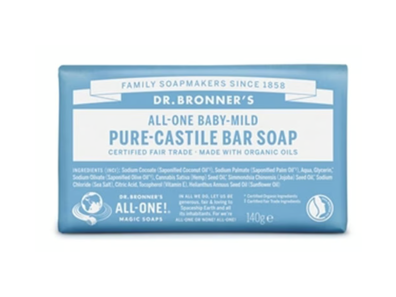 Dr. Bronner's Pure Castile Bar Soap, All One Baby Mild, 140 g