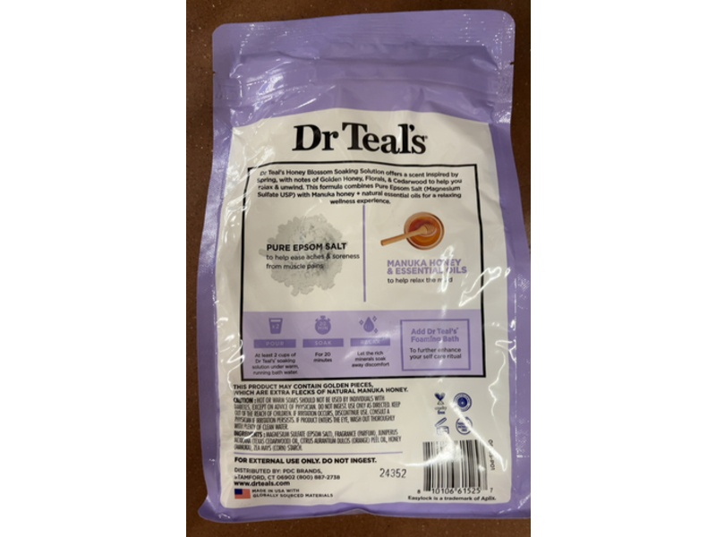 Dr Teal's Pure Epsom Salt, Honey Blossom, 1.36 kg