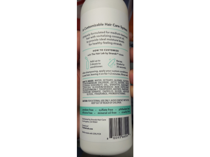 The Hair Lab By Strands Well-Balanced Conditioner, Coconut Oil, 11 fl oz/325 mL