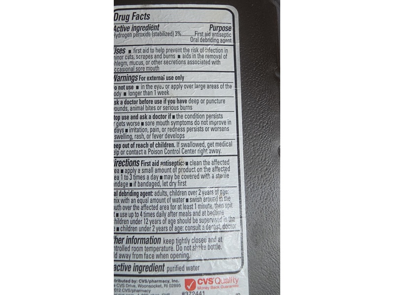 Cvs Hydrogen Peroxide Topical Solution Usp Antiseptic, 32 fl oz/946 mL