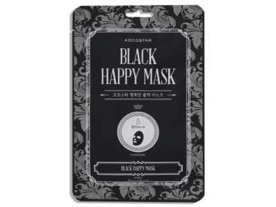 Kocostar Black Happy Mask, Charcoal, 0.84 fl oz/25 mL, 1 Count