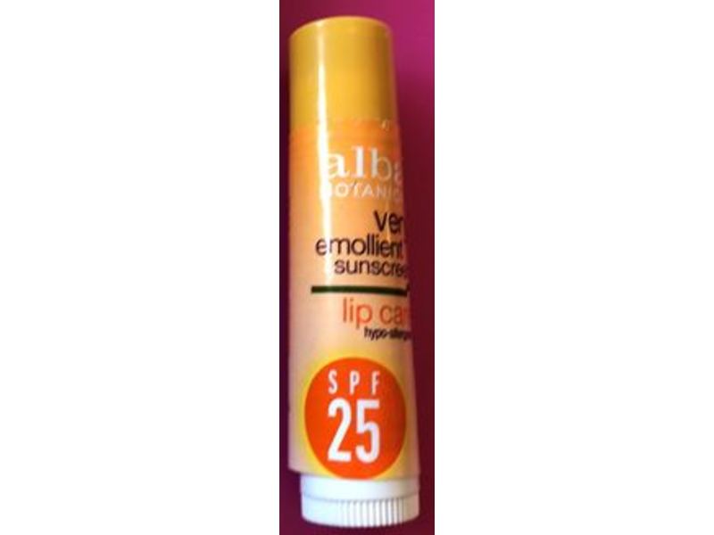 Alba Botanica Very Emollient Sunscreen Lip Care, SPF 25, 0.15 oz/100 g