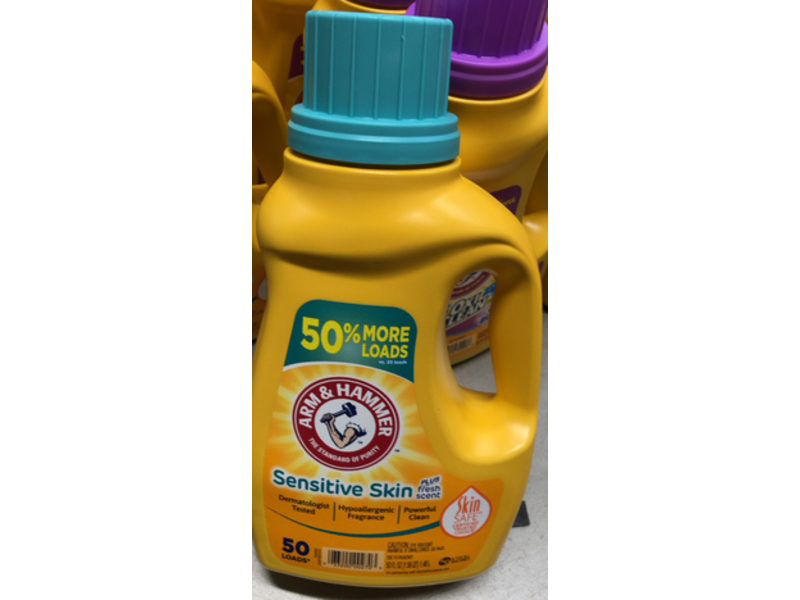 Arm & Hammer Sensitive Skin Plus Fresh Scent Liquid Laundry Detergent, 50 Loads, 50 fl oz/1.48 L