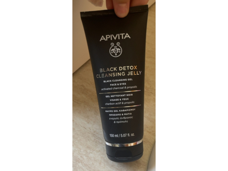Apivita Black Detox Cleansing Gel, Activated Charcoal & Propolis, 5.07 fl oz/150 mL