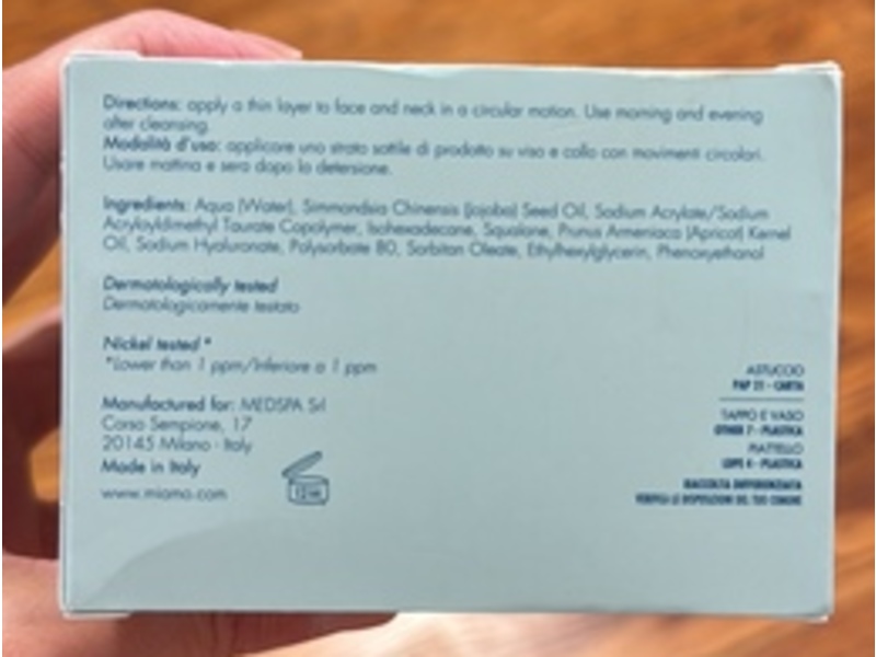 Miamo Hyaluronic Acid Cream, 1.7 fl oz/50 mL