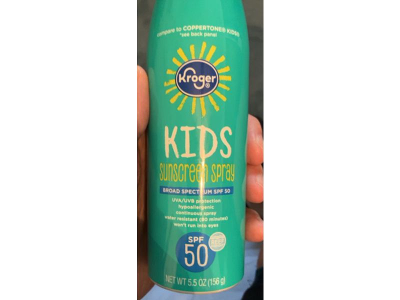 Kroger Kids Sunscreen Spray, SPF 50, 5.5 oz/156 g