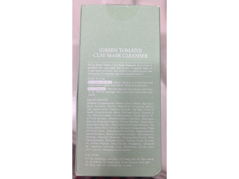 Fully Green Tomato Clay Mask Cleanser, 4.05 fl oz/120 mL