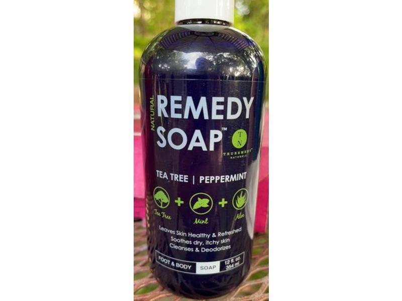 Truremedy Naturals Remedy Foot & Body Soap, Peppermint, 12 fl oz/354 mL, Pack Of 2