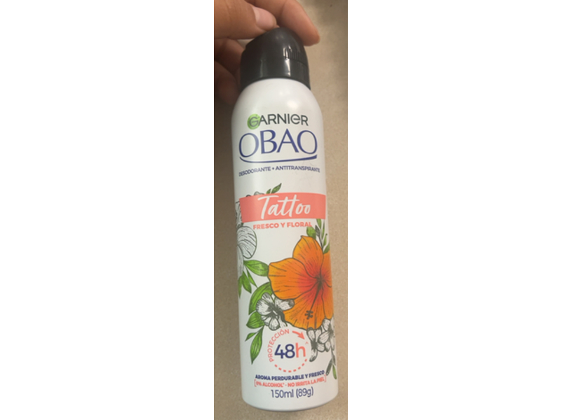 Garnier Obao Deodorant Spray, Tattoo Fresh, 150 mL
