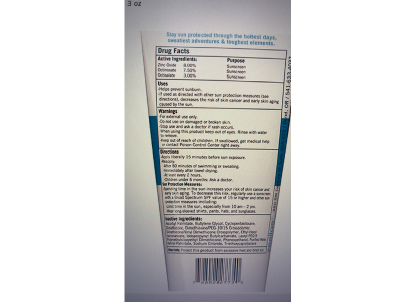 Zealios Sun Barrior, SPF 45, 3 fl oz/88 mL