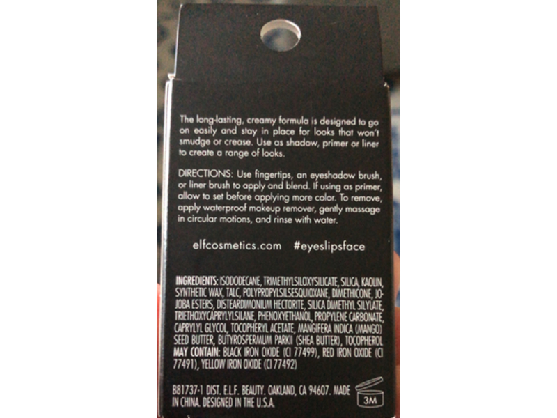 e.l.f. No Budge Cream Eyeshadow, Plateau, 0.14 oz/4.2 g