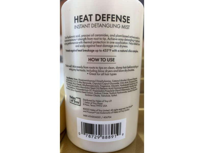 Hot Tools Pro Artist Hat Defense Instant Detangling Mist, 6.4 fl oz/189 mL