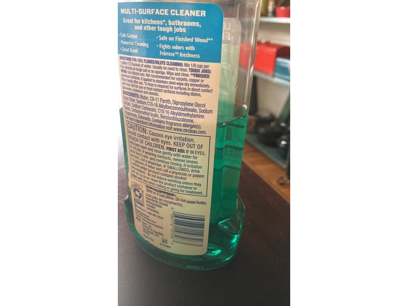 Mr. Clean Multi-Surface Cleaner, Meadows & Rain, 45 fl oz/1.33 L, Pack Of 6