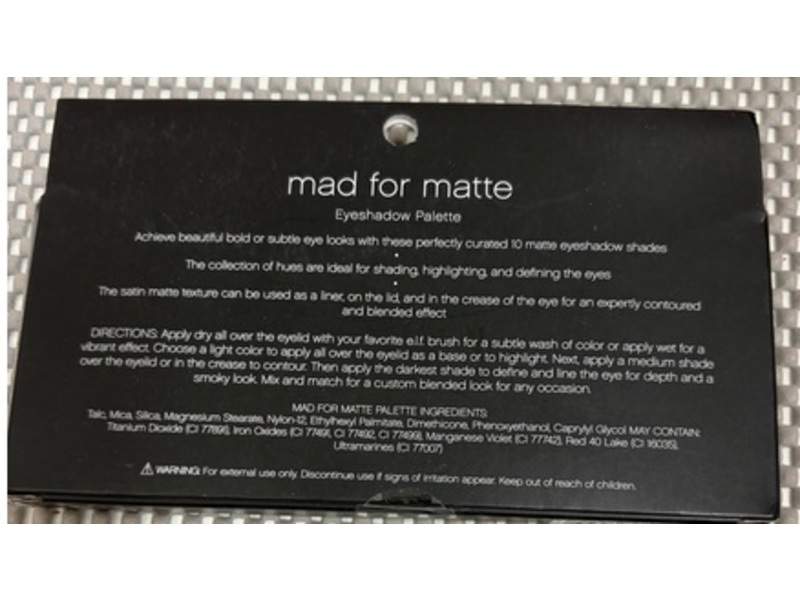 e.l.f. Cosmetics Eyeshadow Palette, Mad For Matte, 0.49 fl oz/14 g