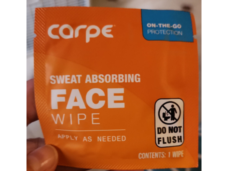 Carpe Sweat Absorbing Face Wipes, 1 Count, Pack Of 15