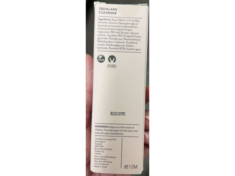 Boots Ingredients Squalane Cleanser, 1.69 fl oz/50 mL