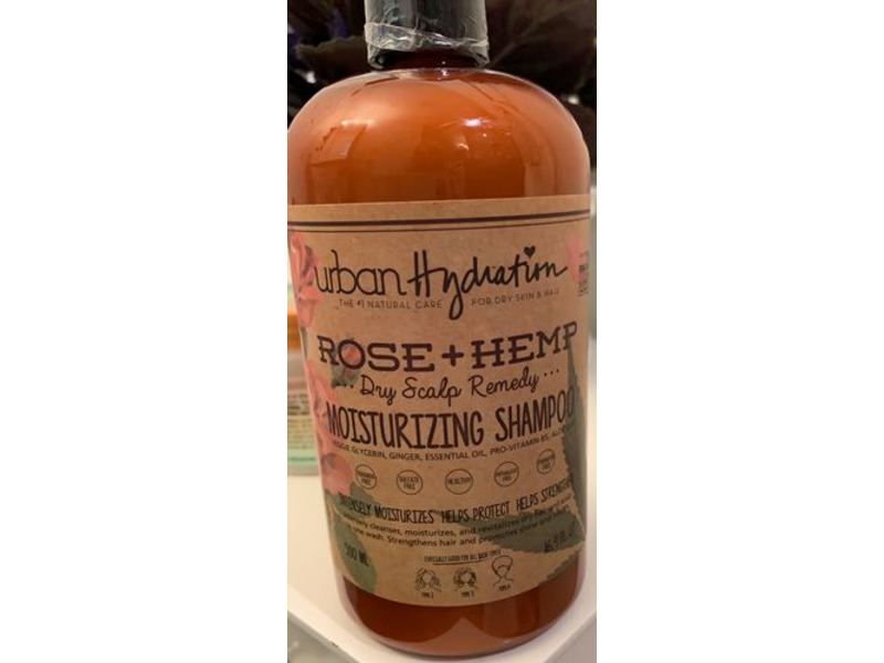 Urban Hydration Moisturizing Shampoo, Dry Scalp Remedy, Rose + Hemp, 16.9 fl oz/500 mL
