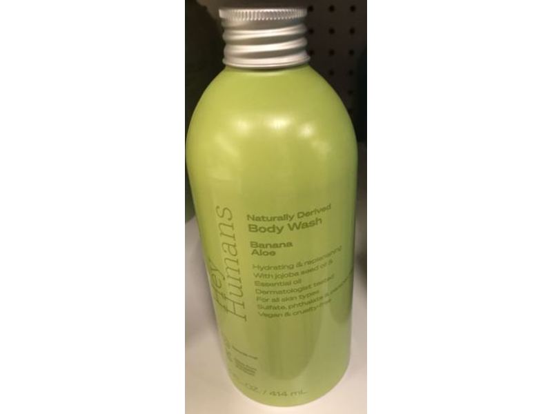 Hey Humans Naturally Derived Body Wash, Banana Aloe, 14 fl oz/414 mL