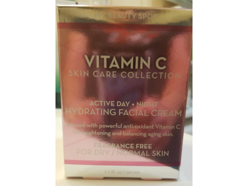 My Beauty Spot Active Day & Night Hydrating Facial Cream, Vitamin C, 1.7 fl oz/50 mL