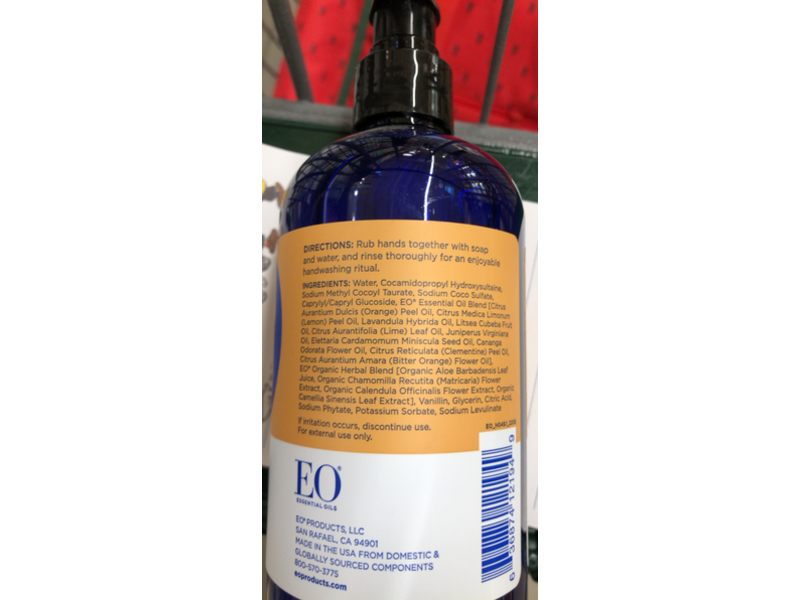 EO Orange Mild & Balancing Hand Soap, Blossom & Vanilla, 12 fl oz/355 mL