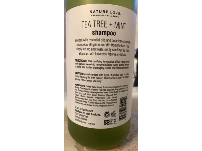 Nature Love Tea Tree + Mint Shampoo, 25 fl oz / 739 ml