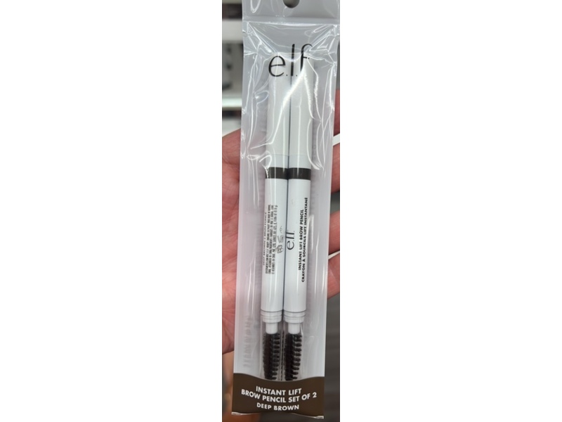 e.l.f. Cosmetics Instant Lift Brow Pencil, Deep Brown, 0.006 oz/0.18 g, Pack Of 2