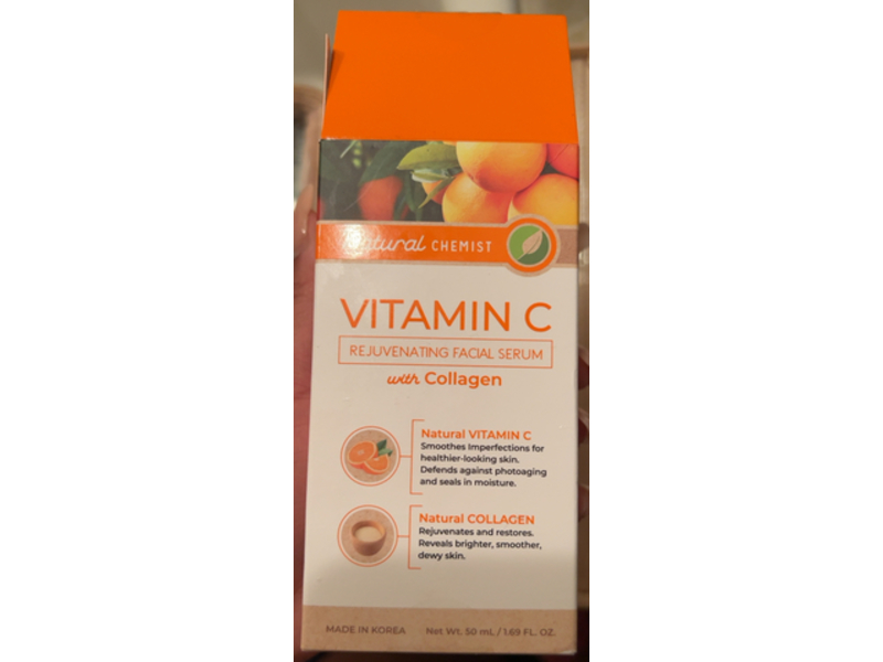 Natural Chemist Rejuvenating Face Serum, Vitamin C & Collagen, 1.69 fl oz/50 mL
