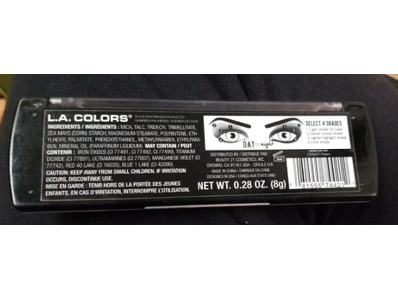 L.A. Colors Day To Night 12 Color Eyeshadow Palette, CES421 Dawn, 0.28 oz/8 g